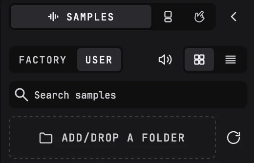 Samples browser tabs